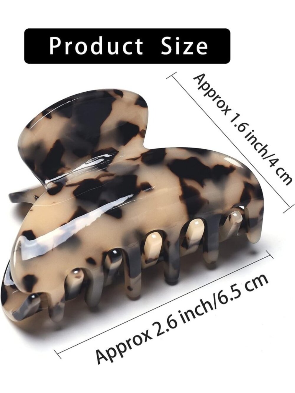 Tortoise & Leopard Print Medium Hair Claw Clips for Women - 3 Pack Hair - Picture 4 of 9